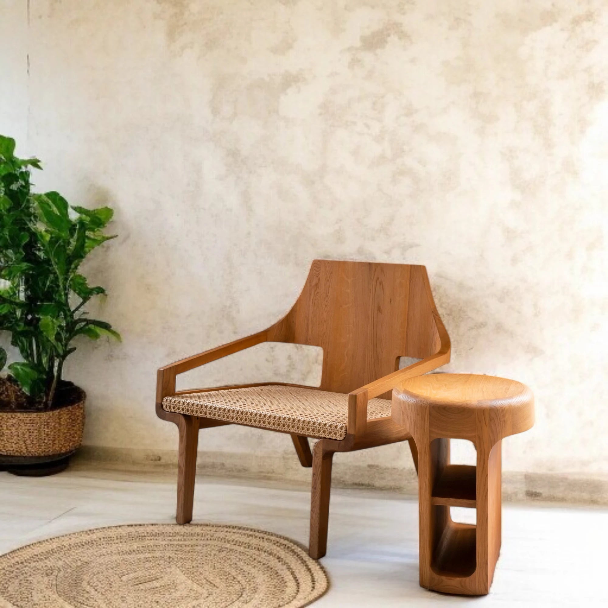 Cleat Lounge Chair Oak – Nismaaya Decor