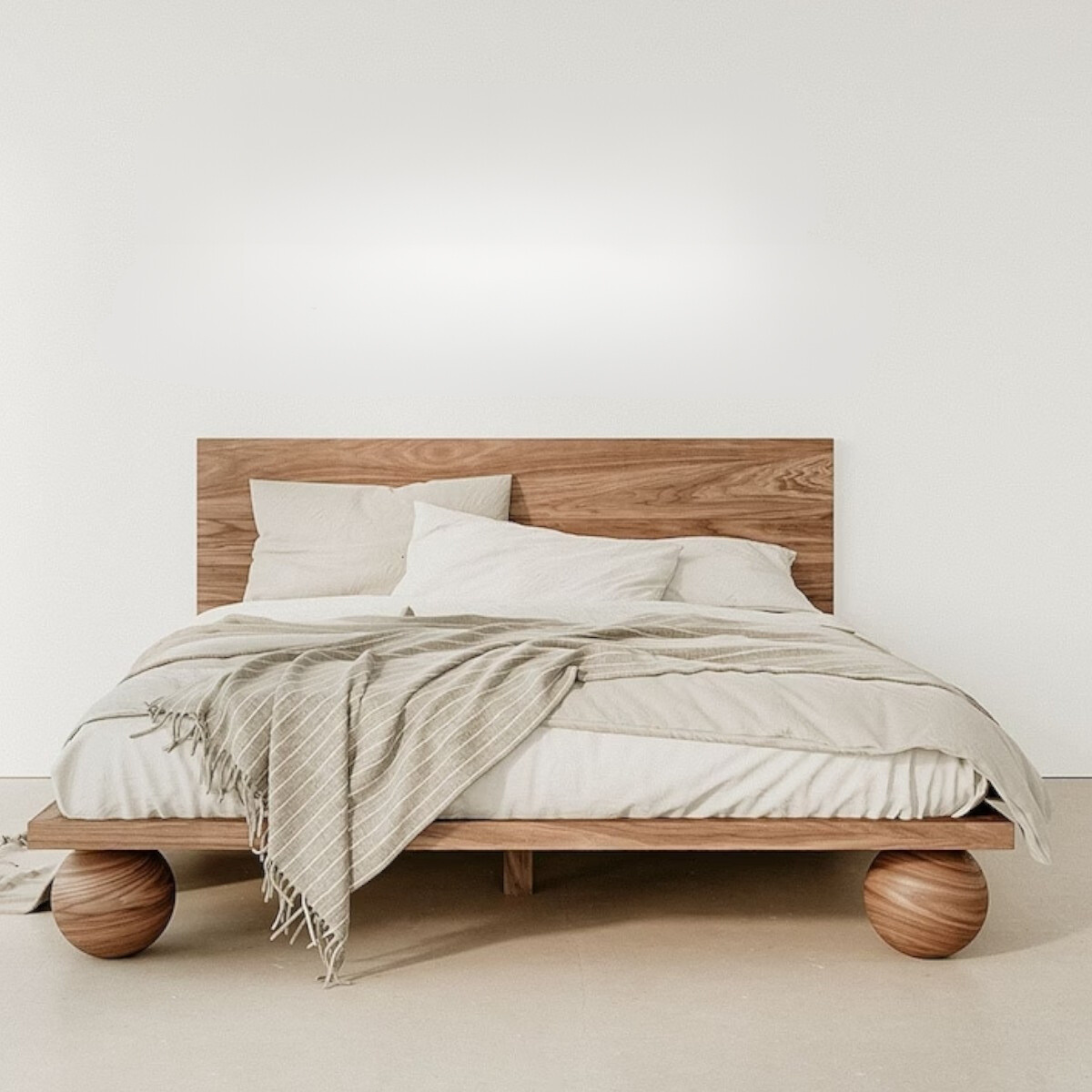 Eliana Walnut Wood Bed | Walnut Wood Bed Frame – Nismaaya Decor