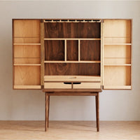 Kavin Walnut Wood Bar Cabinet - Premium bar cabinet with a sophisticated walnut finish.