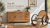 Rattan furniture brands featuring cane sideboard and rocking chair in modern interior