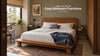 Cozy bedroom furniture ideas with a warm wooden bed