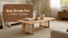 Wooden cane coffee table in a bright neutral living room