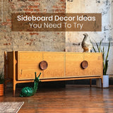 Sideboard decor ideas blog banner with wood sideboard in rustic loft interior