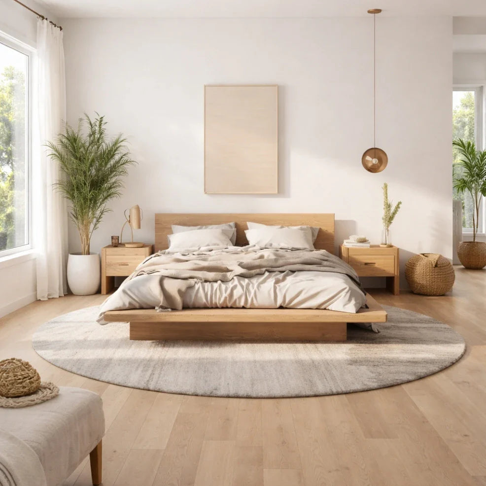 Buy Oak Wood Bed Frames Online | Oak Platform Beds – Nismaaya Decor