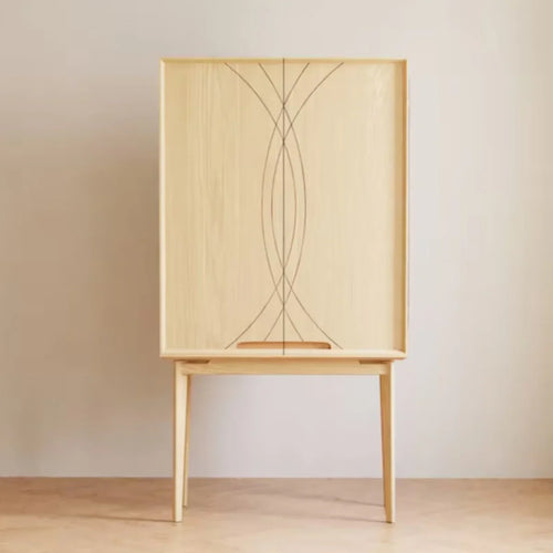 Modern oak wood bar cabinet with elegant design