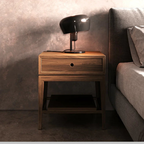 Buy Walnut Wood Bedside Table