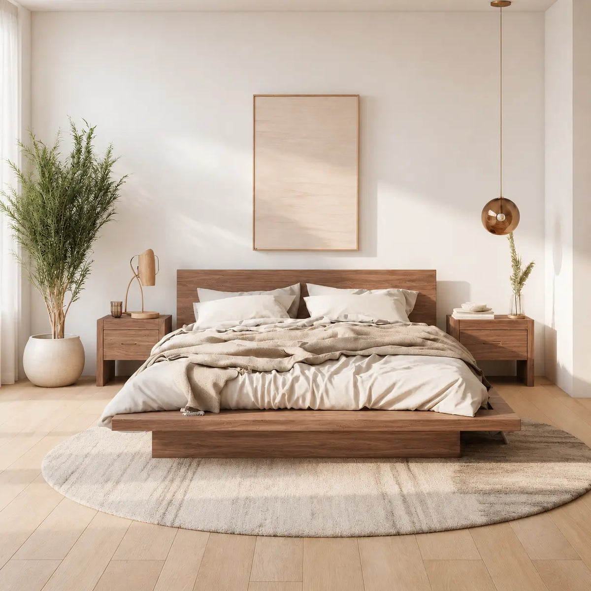 Elie Walnut Wood Bed