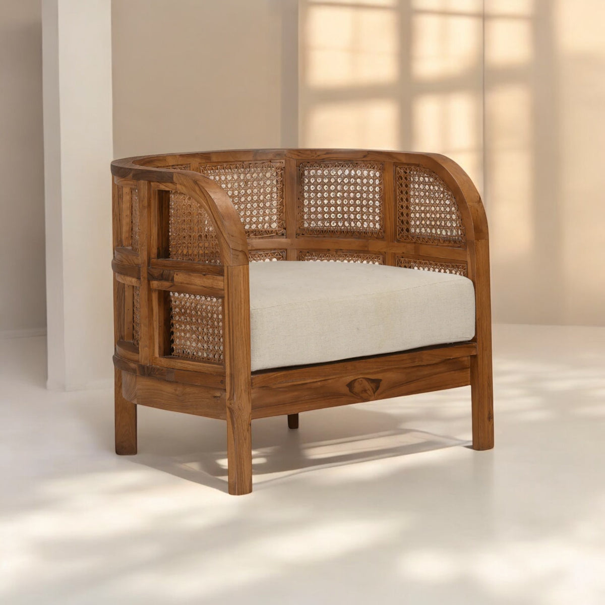 Nest Teak Wood Single Seater Sofa