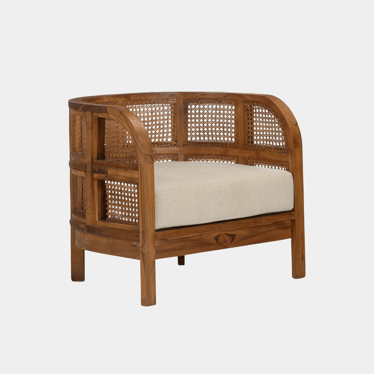 Nest Teak Wood Single Seater Sofa