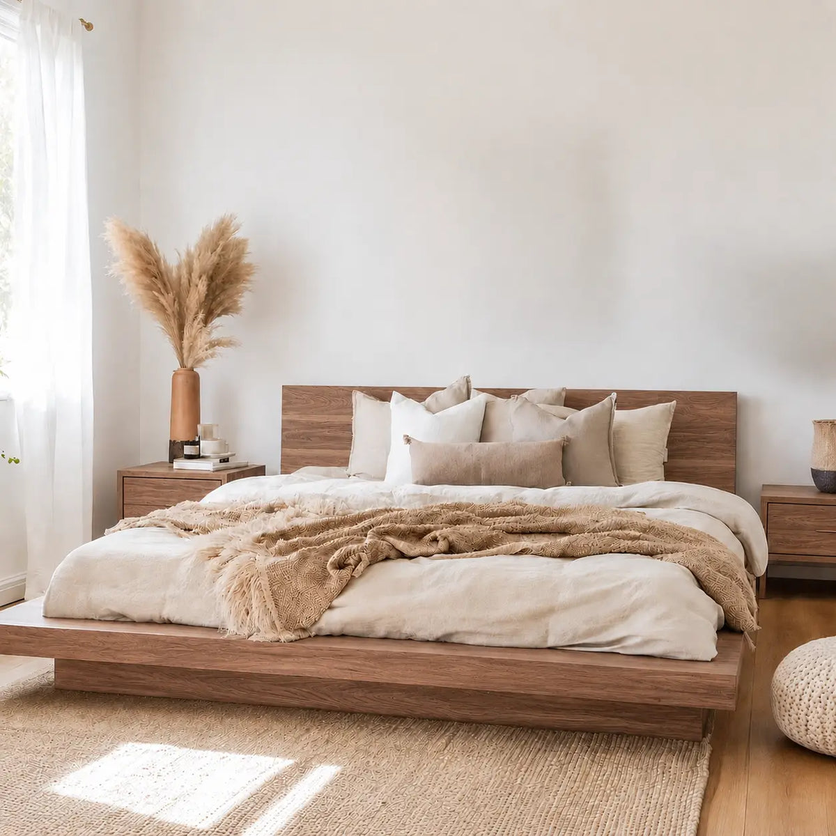 Elie Walnut Wood Bed