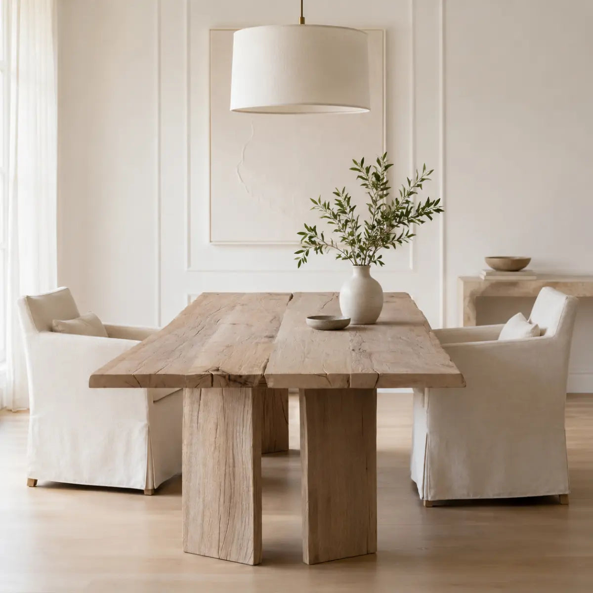 Aivar Oak Wood Dining Table