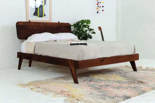 Jaser Walnut Wood Bed 2