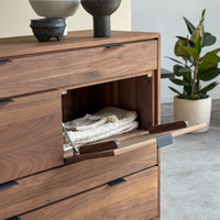 Helena Walnut Wood Chest of Drawers