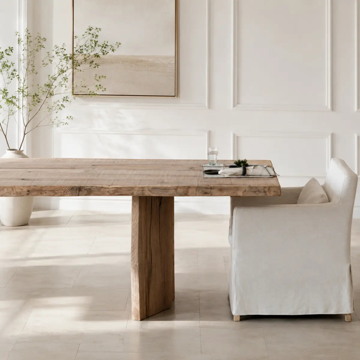 Aivar Oak Wood Dining Table