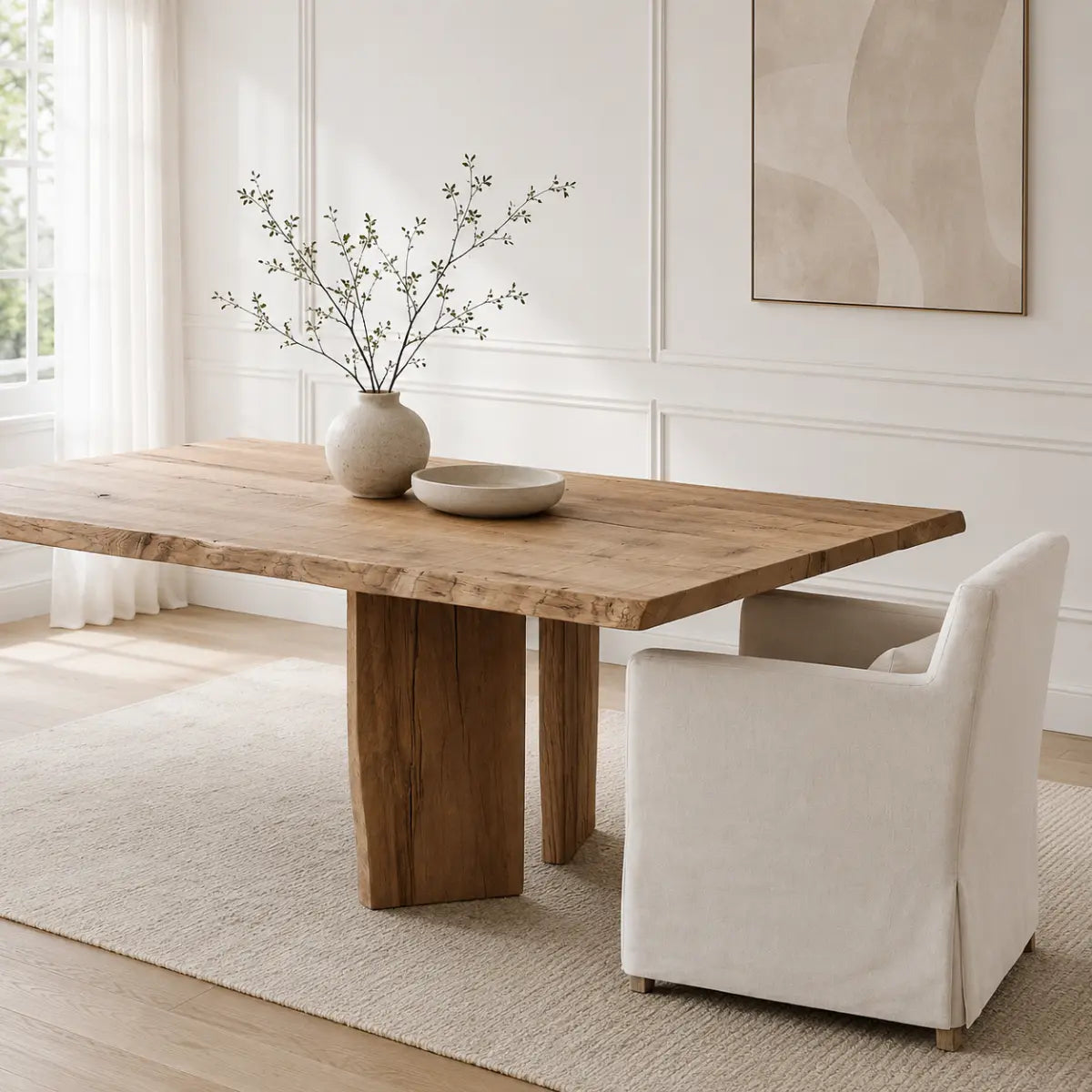 Aivar Oak Wood Dining Table