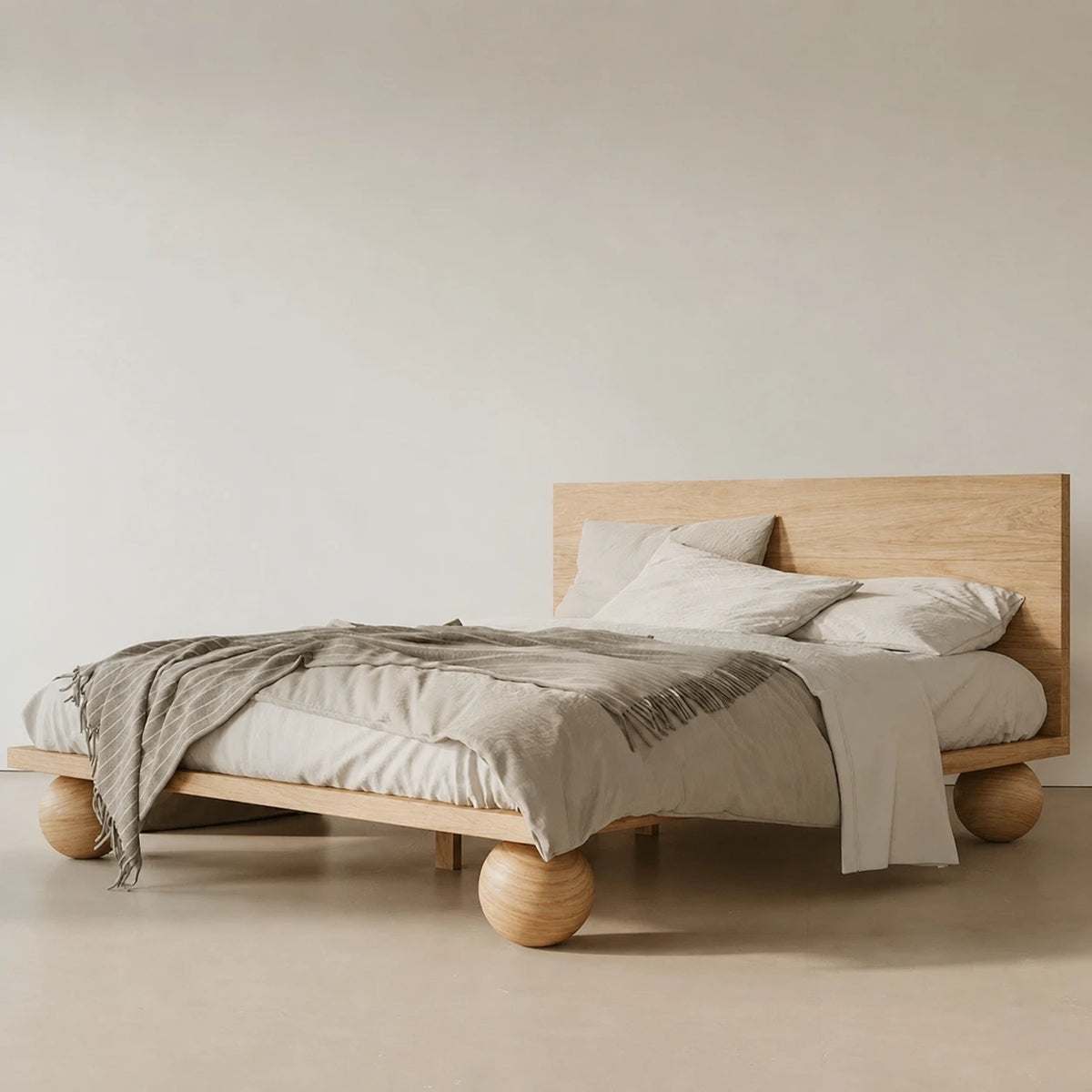 Eliana Oak Wood Bed