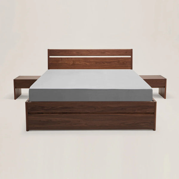 Akon Walnut Wood Bed