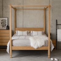 Aba Oak Wood Poster Bed