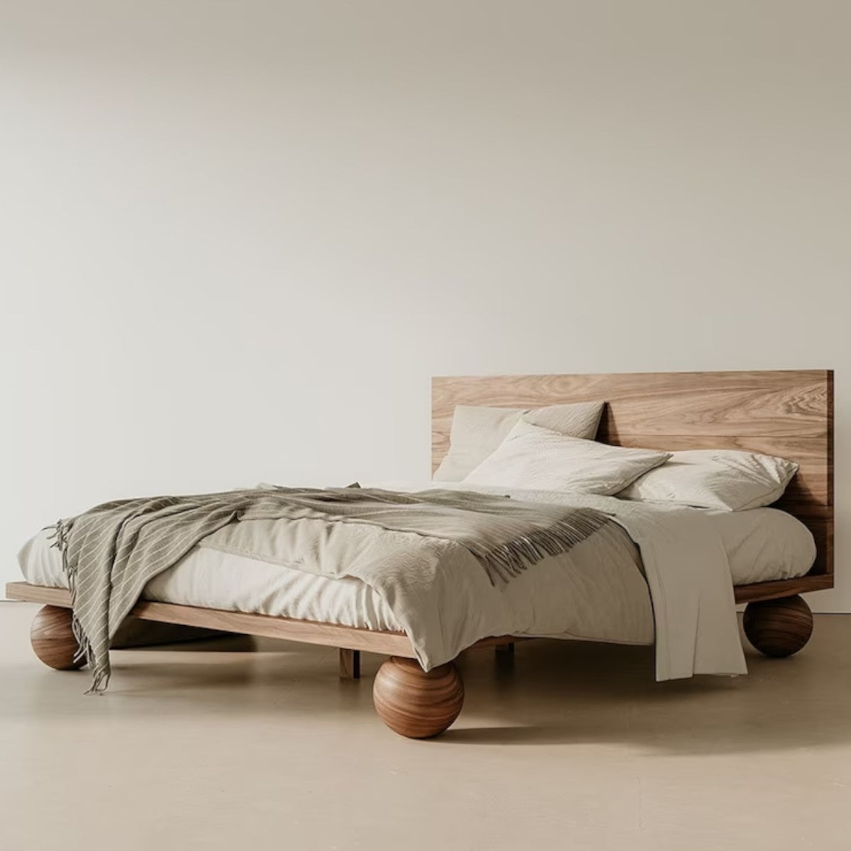 Eliana Walnut Wood Bed 2