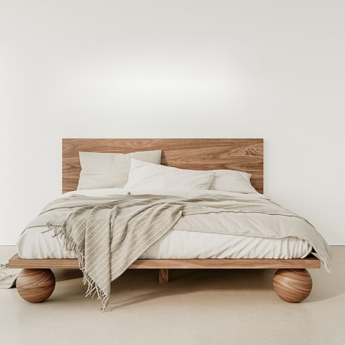 Eliana Walnut Wood Bed 1