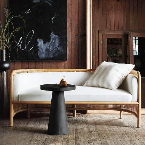 Galvan Ash Wood & Rattan 3 Seater Sofa – Modern Wooden Sofa