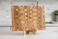 Nismaaya Viya  Teak Wood Checker Design Cutting and Chopping Board
