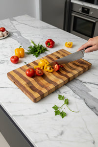 Nismaaya Walnut & White oak Stripe Design Cutting and Chopping Board
