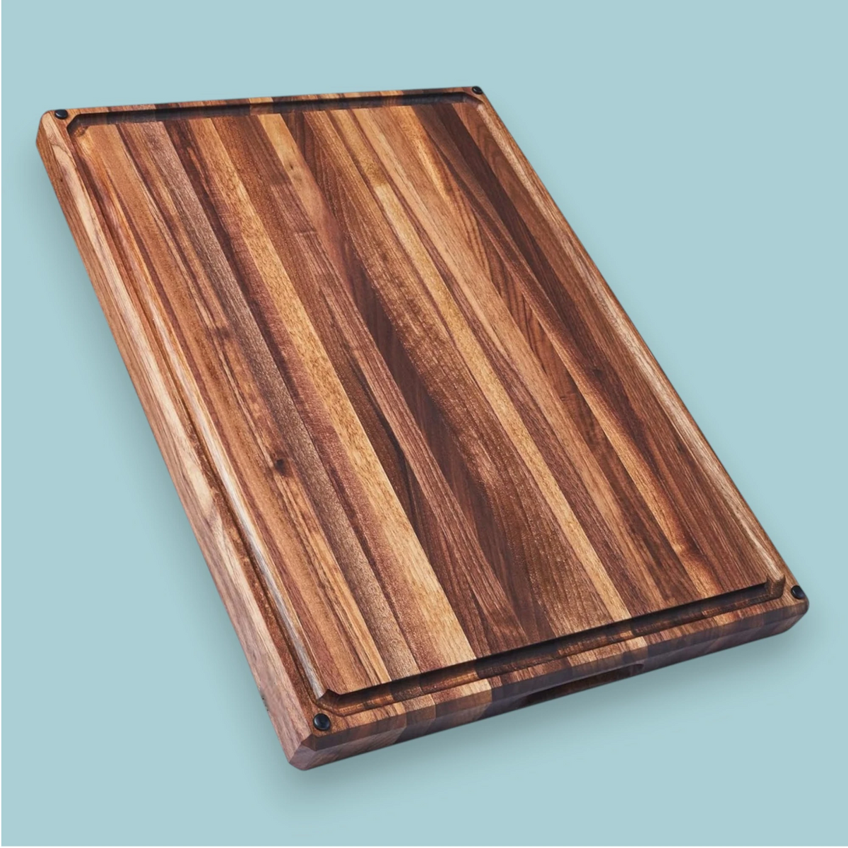 Nismaaya Large Thick Edge Grain Walnut Wood Cutting Board with Non-Slip Feet