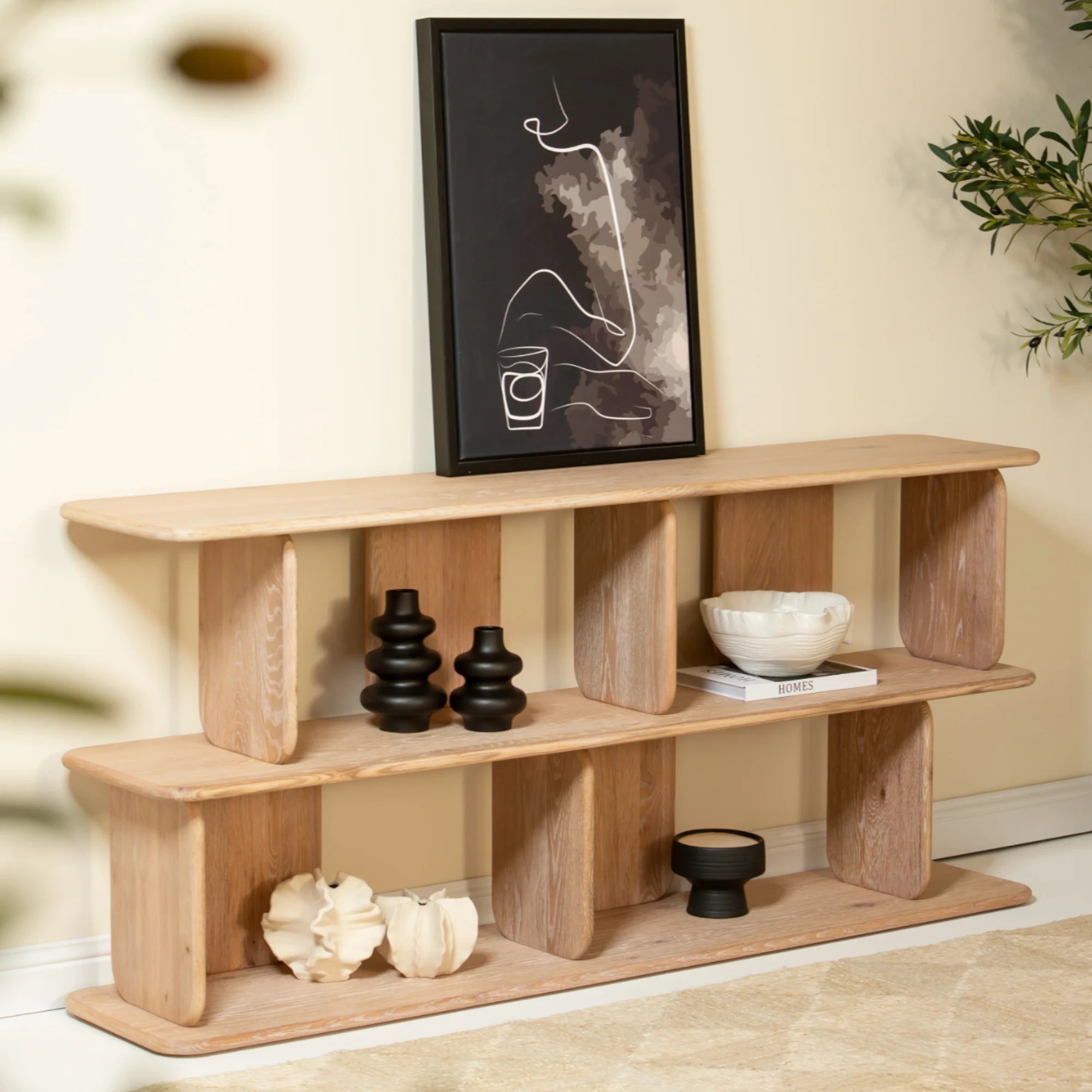 Lunova Wooden Display Shelf – Nismaaya Decor