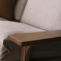 Luxury 3 Seater Sofa – Darrin Oak Wood Couch with Durable Fabric Upholstery