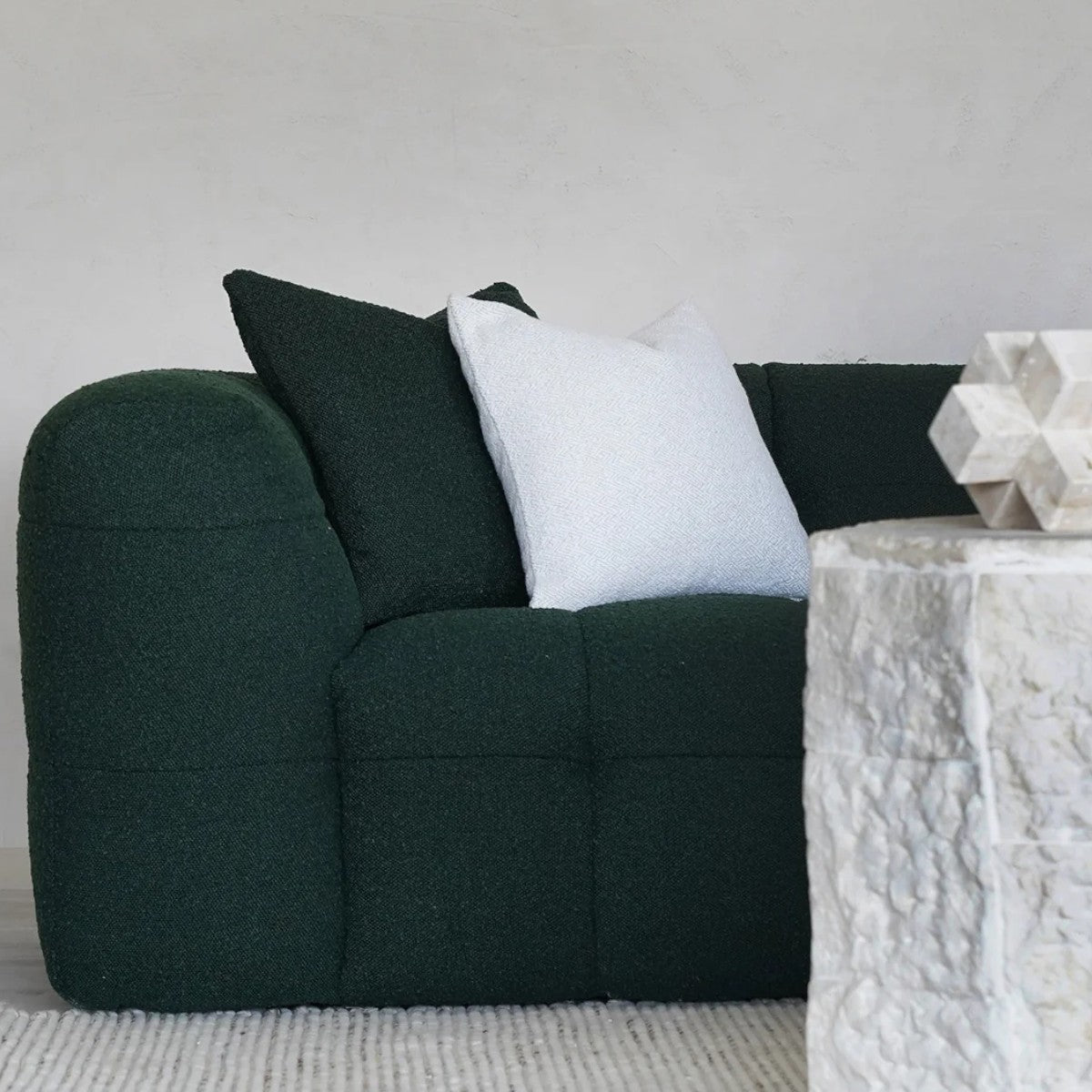 Minimalist Bane 3 Seater Sofa in Textured Boucle Fabric for Living Rooms