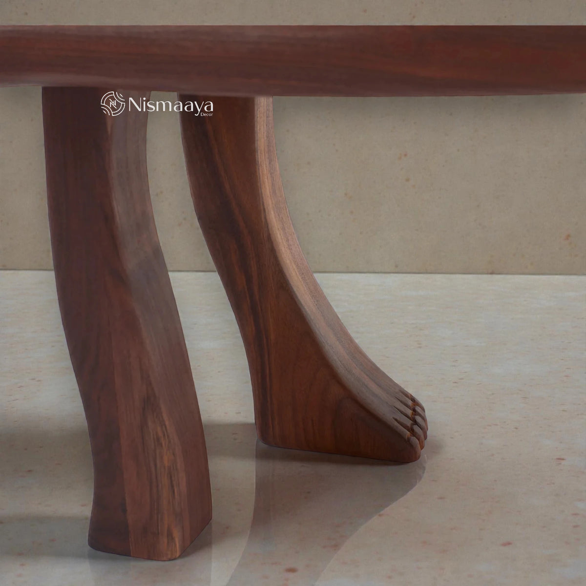 Nismaaya Brown Oak Wood Foot Bench Collection