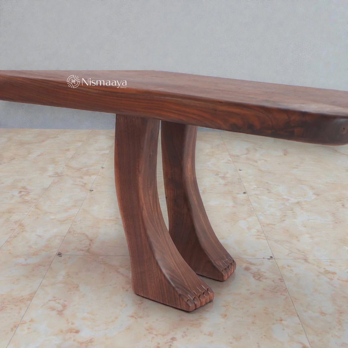 Nismaaya Brown Oak Wood Foot Bench Collection