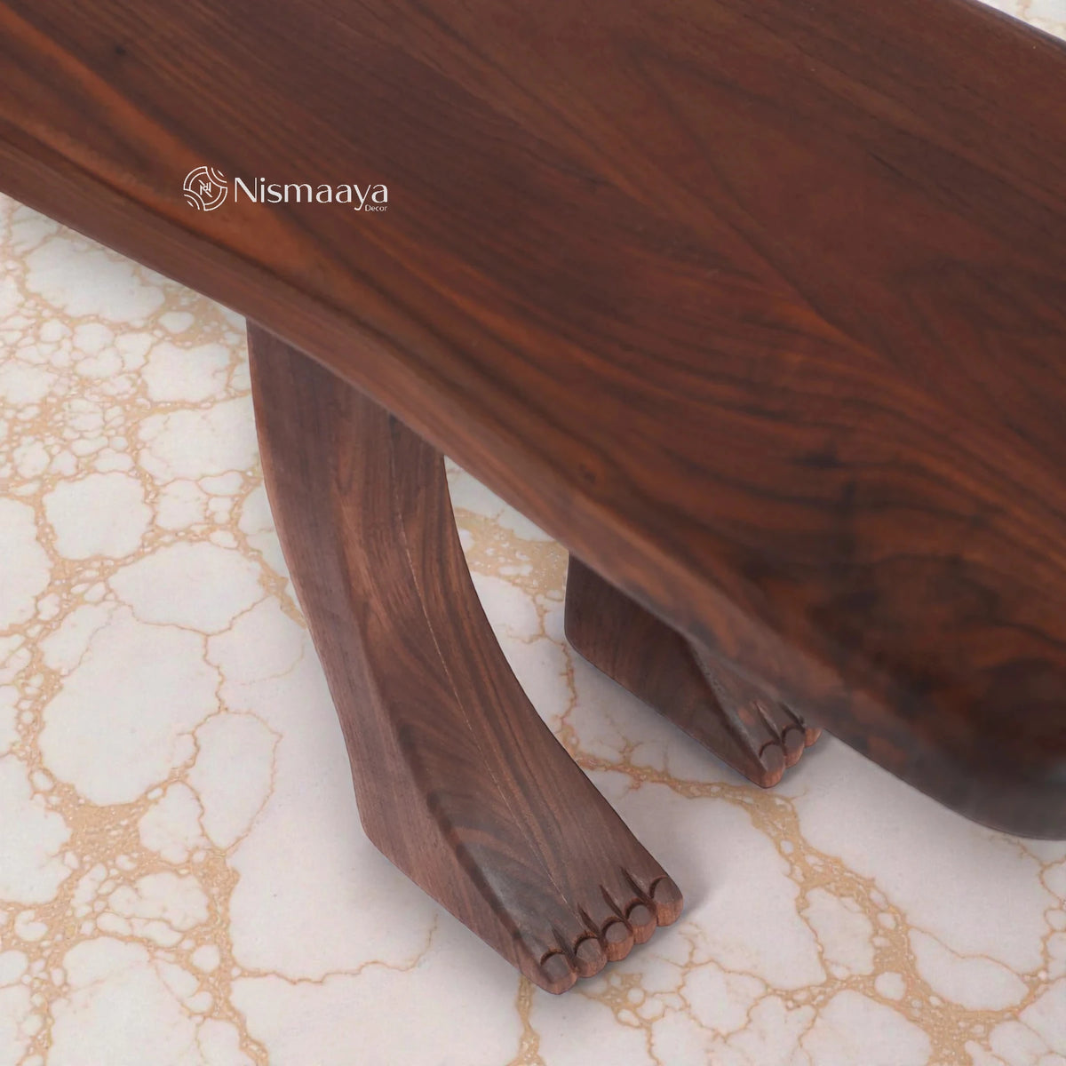 Nismaaya Brown Oak Wood Foot Bench Collection