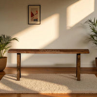 Nismaaya End Of Bed Weathered Wood Slim Bench