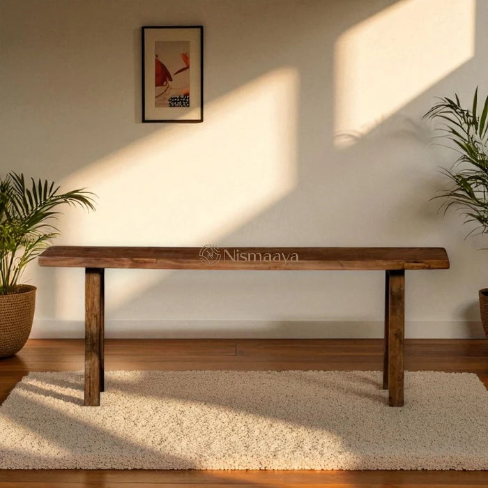 Nismaaya End Of Bed Weathered Wood Slim Bench