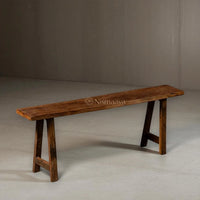 Nismaaya End Of Bed Weathered Wood Slim Bench