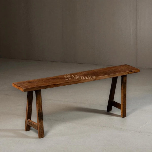 Nismaaya End Of Bed Weathered Wood Slim Bench