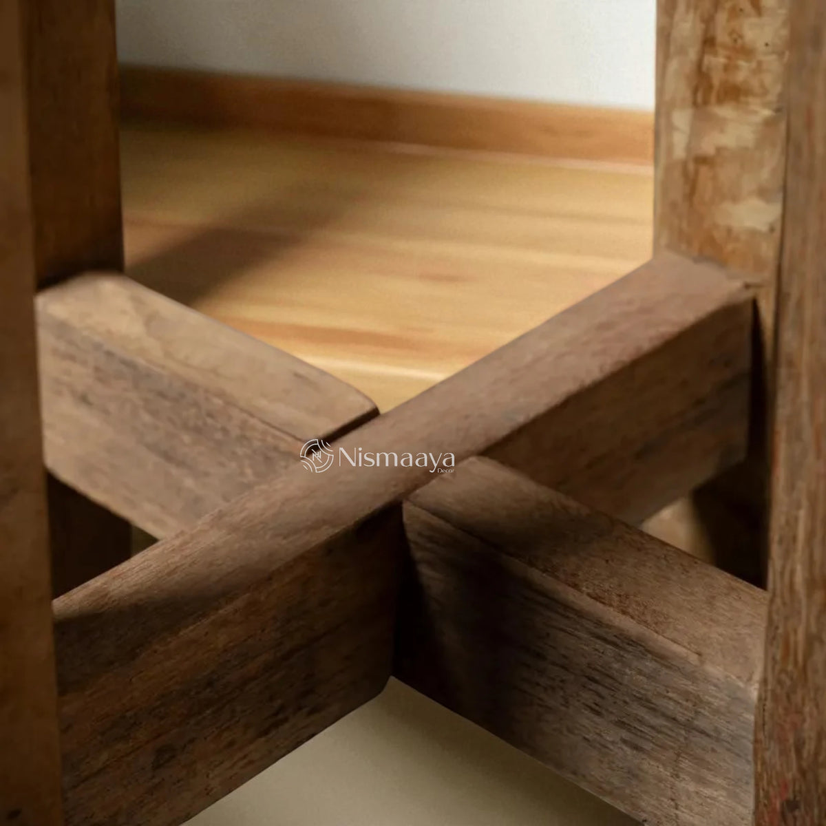 Nismaaya Reclaimed Wood Kitchen and Dining Stools