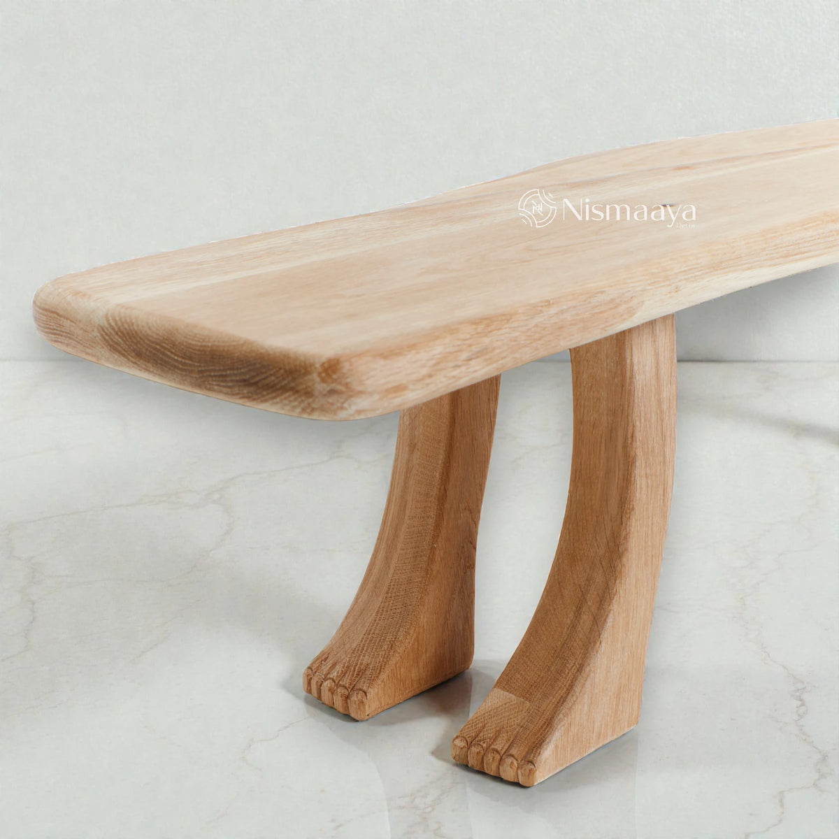 Nismaaya White Oak Wood Foot Bench Collection
