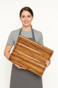 Nismaaya Teak Wood Carving Board and Wood Cutting Board