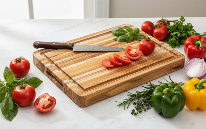 Nismaaya Teak Wood Carving Board and Wood Cutting Board