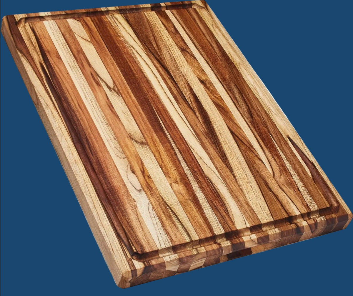 Nismaaya Teak Wood Cutting Board for Kitchen with Sorting Compartments