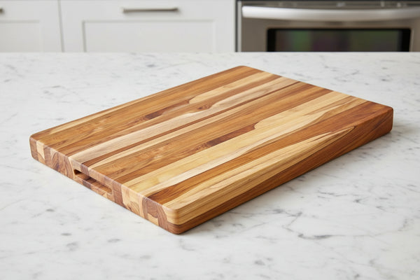 Nismaaya Teak Wood Gripe Handle Carving Board, Chopping Board For Vegetables