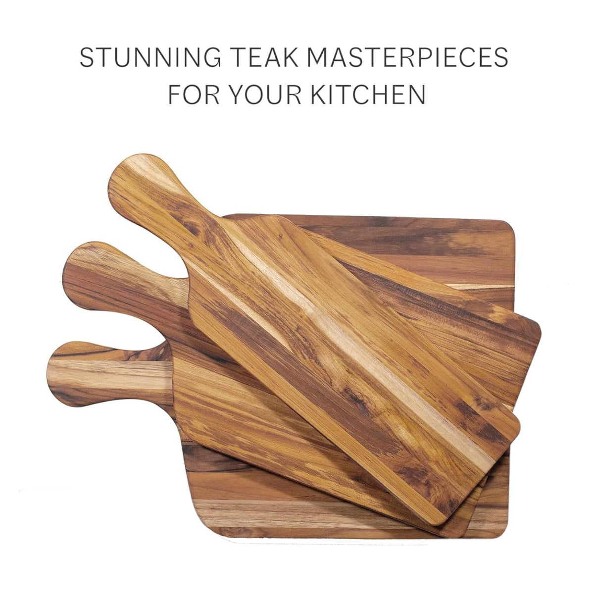 Nismaaya Teak Wood Rectangle Chopping Board With Handle