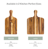 Nismaaya Teak Wood Rectangle Chopping Board With Handle