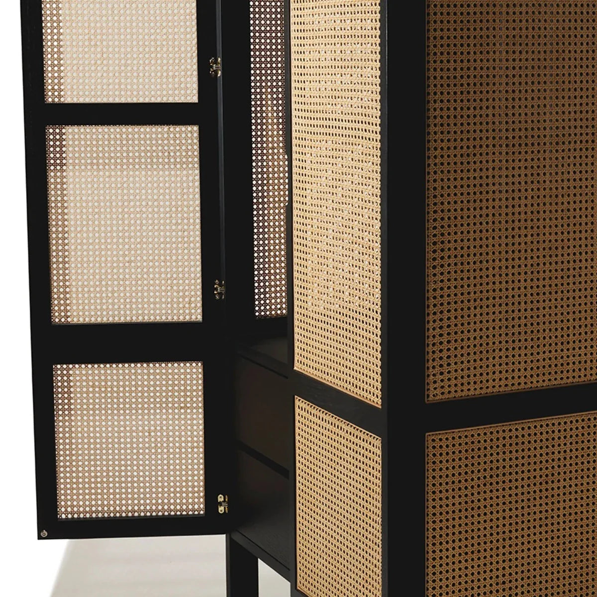 Aderyn Teak Wood & Rattan Cupboard