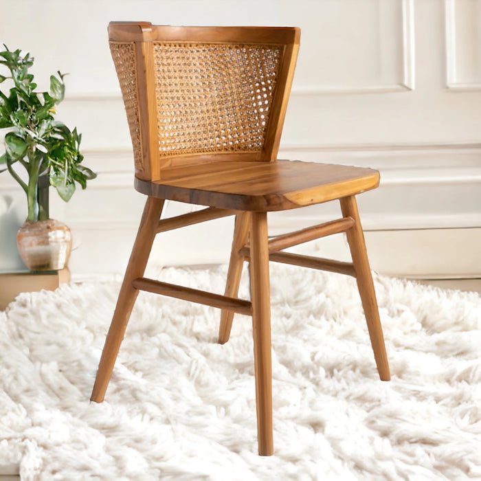 Aeron Teak Wood & Rattan Chair