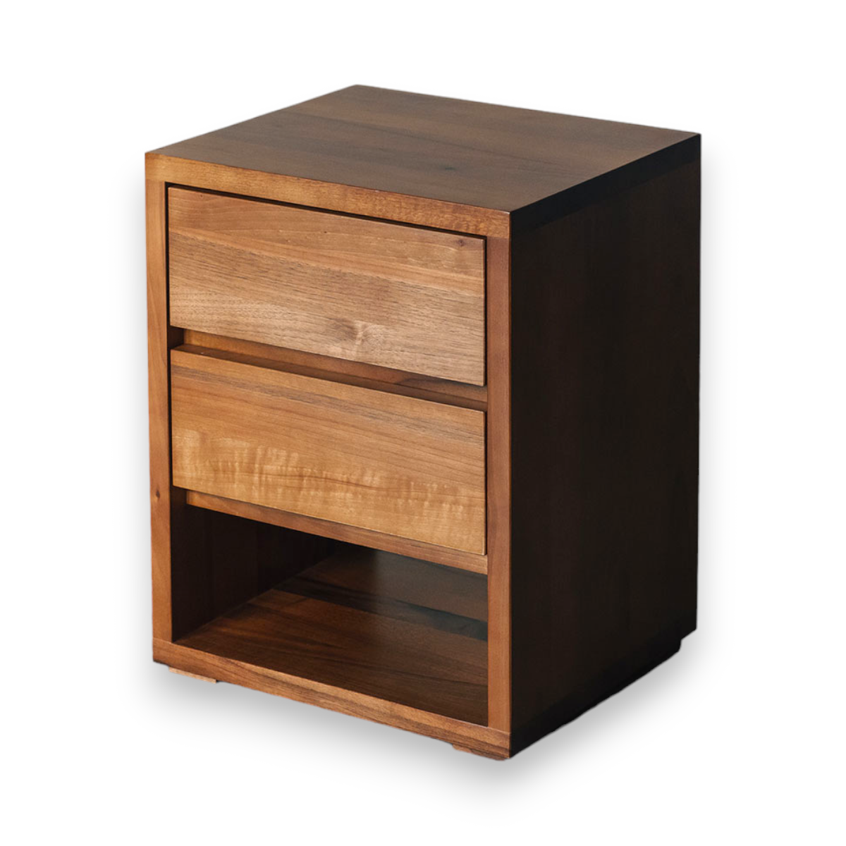 Archer Walnut Wood Bedside Table With Drawers 3