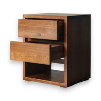 Archer Walnut Wood Bedside Table With Drawers 4